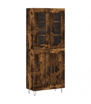 vidaXL Highboard Smoked Oak 69,5x34x180 cm Engineered Wood