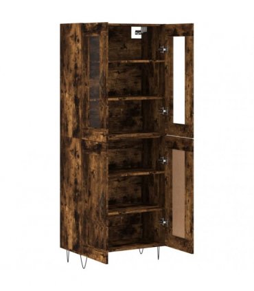 vidaXL Highboard Smoked Oak 69,5x34x180 cm Engineered Wood
