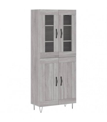 vidaXL Highboard Grey Sonoma 69,5x34x180 cm Engineered Wood