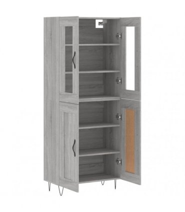 vidaXL Highboard Grey Sonoma 69,5x34x180 cm Engineered Wood