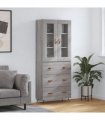 vidaXL Highboard Grey Sonoma 69,5x34x180 cm Engineered Wood