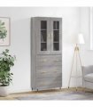 vidaXL Highboard Grey Sonoma 69,5x34x180 cm Engineered Wood