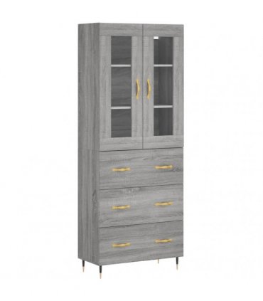 vidaXL Highboard Grey Sonoma 69,5x34x180 cm Engineered Wood