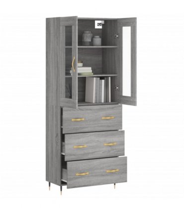 vidaXL Highboard Grey Sonoma 69,5x34x180 cm Engineered Wood