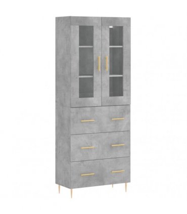 vidaXL Highboard Concrete Grey 69,5x34x180 cm Engineered Wood