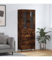 vidaXL Highboard Smoked Oak 69,5x34x180 cm Engineered Wood