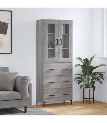 vidaXL Highboard Grey Sonoma 69,5x34x180 cm Engineered Wood