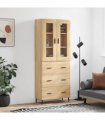 vidaXL Highboard Sonoma Oak 69,5x34x180 cm Engineered Wood