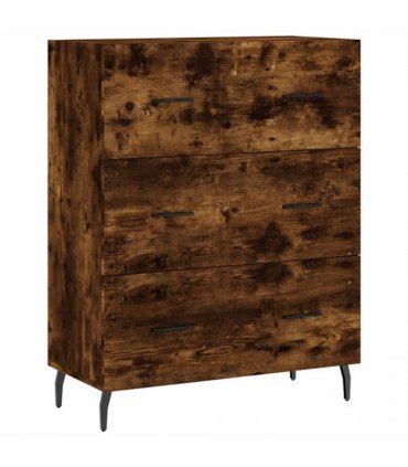 vidaXL Highboard Smoked Oak 69,5x34x180 cm Engineered Wood