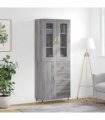 vidaXL Highboard Grey Sonoma 69,5x34x180 cm Engineered Wood
