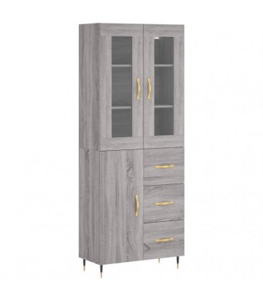 vidaXL Highboard Grey Sonoma 69,5x34x180 cm Engineered Wood