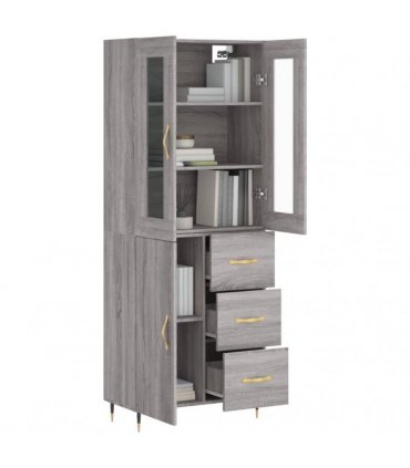 vidaXL Highboard Grey Sonoma 69,5x34x180 cm Engineered Wood
