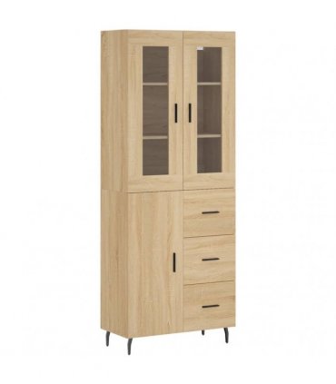 vidaXL Highboard Sonoma Oak 69,5x34x180 cm Engineered Wood