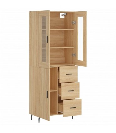 vidaXL Highboard Sonoma Oak 69,5x34x180 cm Engineered Wood