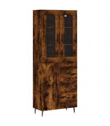 vidaXL Highboard Smoked Oak 69,5x34x180 cm Engineered Wood