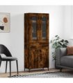 vidaXL Highboard Smoked Oak 69,5x34x180 cm Engineered Wood