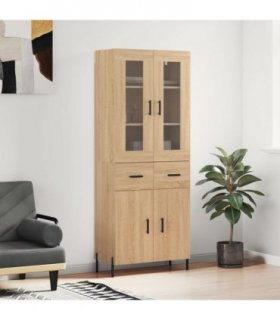 vidaXL Highboard Sonoma Oak 69,5x34x180 cm Engineered Wood