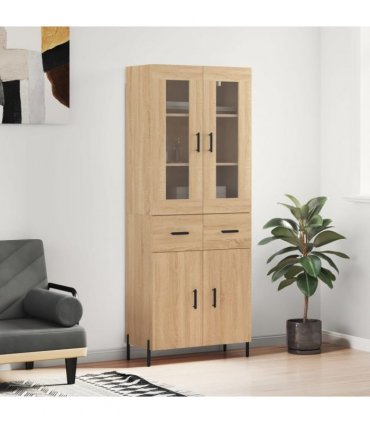 vidaXL Highboard Sonoma Oak 69,5x34x180 cm Engineered Wood