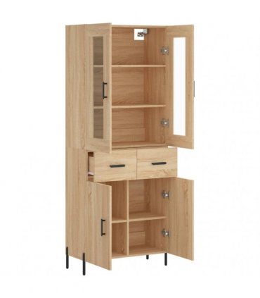 vidaXL Highboard Sonoma Oak 69,5x34x180 cm Engineered Wood