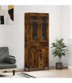 vidaXL Highboard Smoked Oak 69,5x34x180 cm Engineered Wood