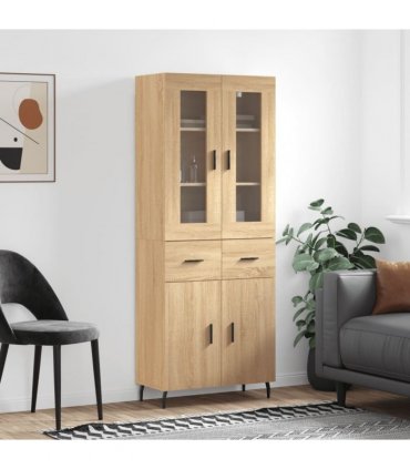 vidaXL Highboard Sonoma Oak 69,5x34x180 cm Engineered Wood