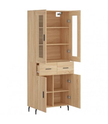 vidaXL Highboard Sonoma Oak 69,5x34x180 cm Engineered Wood