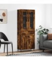 vidaXL Highboard Smoked Oak 69,5x34x180 cm Engineered Wood