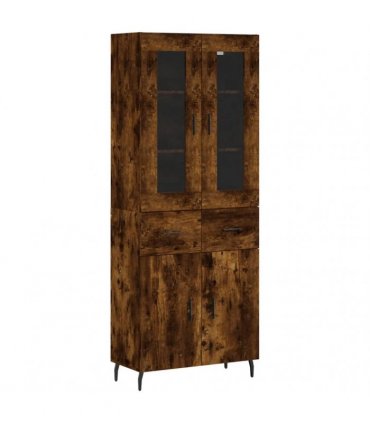 vidaXL Highboard Smoked Oak 69,5x34x180 cm Engineered Wood