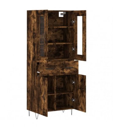 vidaXL Highboard Smoked Oak 69,5x34x180 cm Engineered Wood