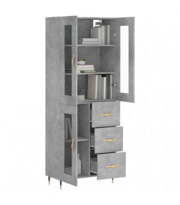 vidaXL Highboard Concrete Grey 69,5x34x180 cm Engineered Wood