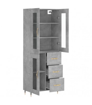 vidaXL Highboard Concrete Grey 69,5x34x180 cm Engineered Wood