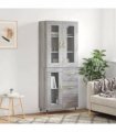 vidaXL Highboard Grey Sonoma 69,5x34x180 cm Engineered Wood