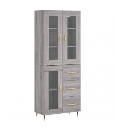 vidaXL Highboard Grey Sonoma 69,5x34x180 cm Engineered Wood