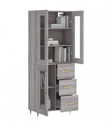 vidaXL Highboard Grey Sonoma 69,5x34x180 cm Engineered Wood