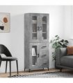 vidaXL Highboard Concrete Grey 69,5x34x180 cm Engineered Wood