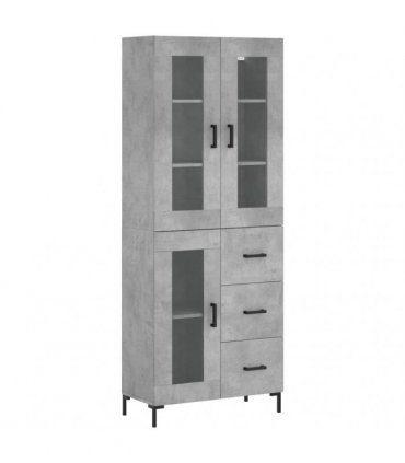 vidaXL Highboard Concrete Grey 69,5x34x180 cm Engineered Wood