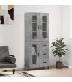 vidaXL Highboard Concrete Grey 69,5x34x180 cm Engineered Wood