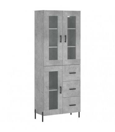 vidaXL Highboard Concrete Grey 69,5x34x180 cm Engineered Wood