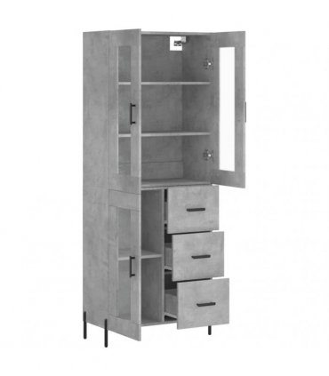 vidaXL Highboard Concrete Grey 69,5x34x180 cm Engineered Wood