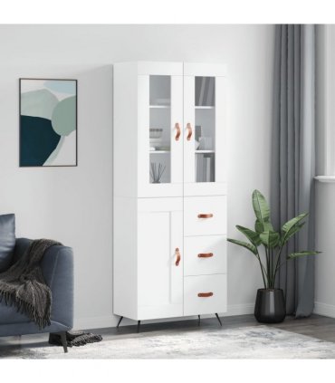 vidaXL Highboard White 69,5x34x180 cm Engineered Wood