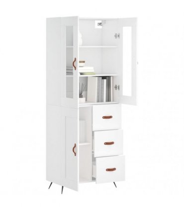 vidaXL Highboard White 69,5x34x180 cm Engineered Wood