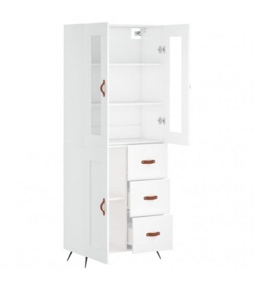 vidaXL Highboard White 69,5x34x180 cm Engineered Wood