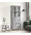 vidaXL Highboard Concrete Grey 69,5x34x180 cm Engineered Wood