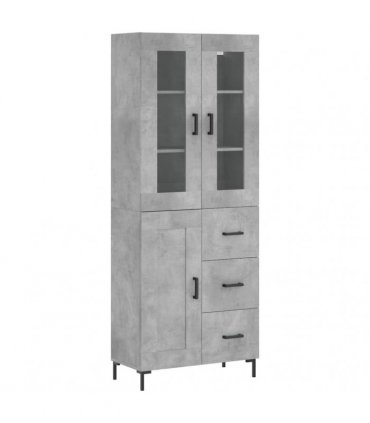 vidaXL Highboard Concrete Grey 69,5x34x180 cm Engineered Wood