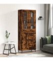 vidaXL Highboard Smoked Oak 69,5x34x180 cm Engineered Wood