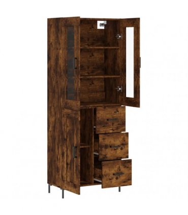 vidaXL Highboard Smoked Oak 69,5x34x180 cm Engineered Wood