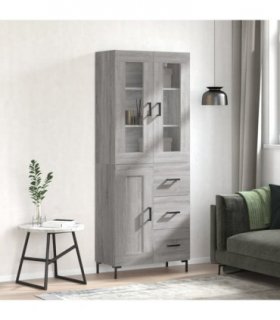 vidaXL Highboard Grey Sonoma 69,5x34x180 cm Engineered Wood