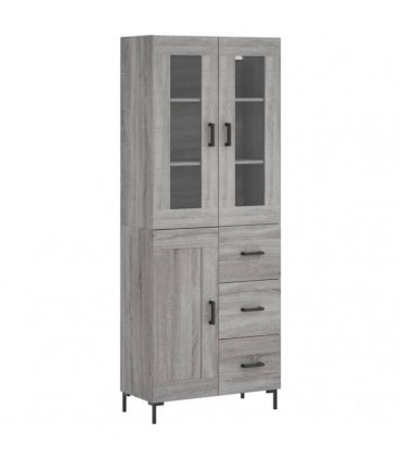 vidaXL Highboard Grey Sonoma 69,5x34x180 cm Engineered Wood