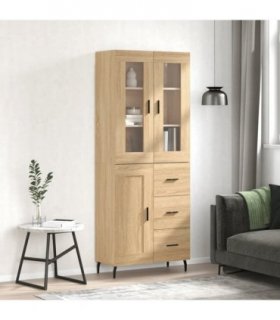 vidaXL Highboard Sonoma Oak 69,5x34x180 cm Engineered Wood