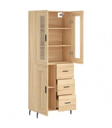 vidaXL Highboard Sonoma Oak 69,5x34x180 cm Engineered Wood